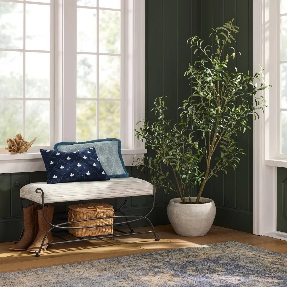 Embellished‎ Shell Navy Lumbar Pillow - Threshold Studio McGee